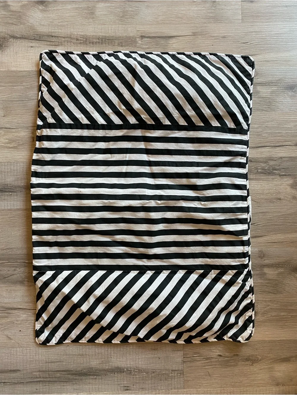 Pottery Barn Emily Meritt Striped Black- White pillow sham